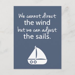 Positivity Mindset Nautical Sail boat Quote Postcard