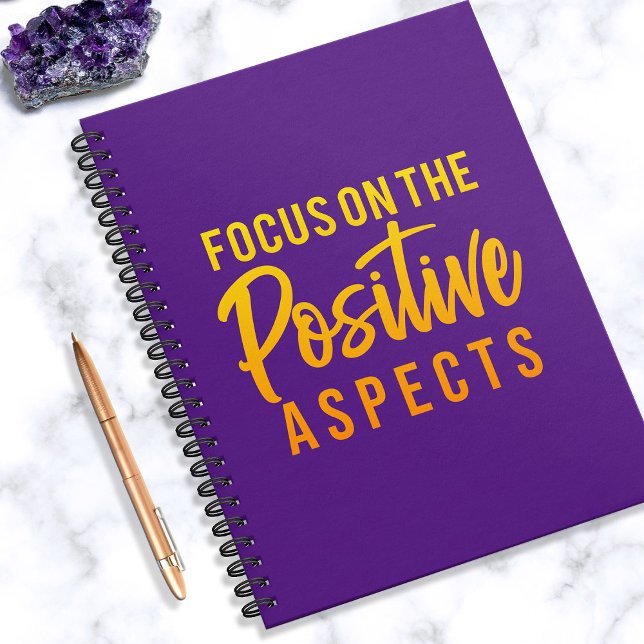 Positivity Modern Purple Gold Abraham Hicks Quote Notebook (In Situ)