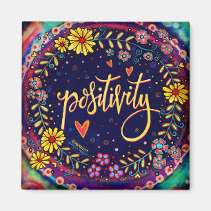 Positivity Pretty Fun Colorful Floral Inspirivity Magnet