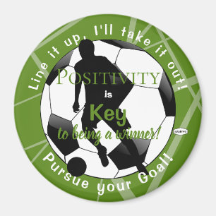 Positivity Soccer Magnet Lime Green HAMbyWG