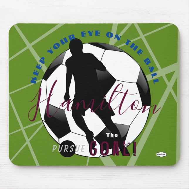 Positivity Soccer Mousepad Lime Green HAMbyWG (Front)