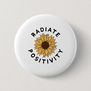 Positivity Sunflower Positive Message Human Kindne 6 Cm Round Badge