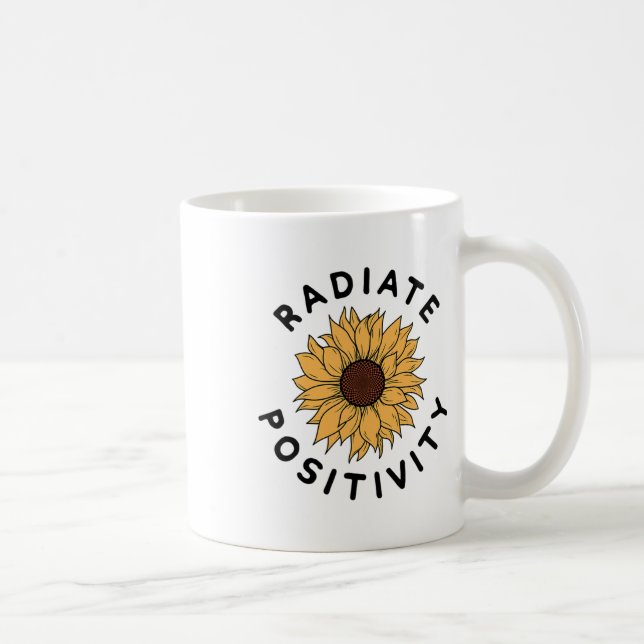 Positivity Sunflower Positive Message Human Kindne Coffee Mug (Right)