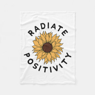 Positivity Sunflower Positive Message Human Kindne Fleece Blanket