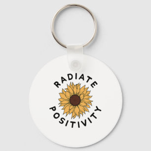 Positivity Sunflower Positive Message Human Kindne Key Ring