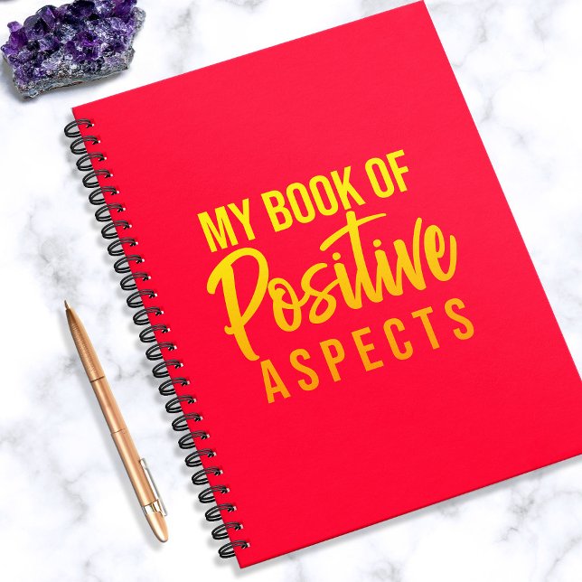 Positivity Trendy Red Law of Attraction Typography Notebook (In Situ)