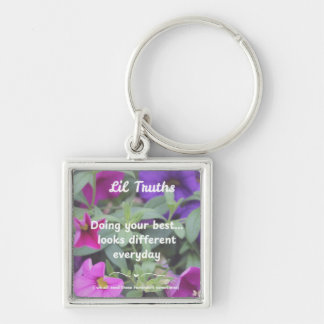 Positve Vibes Lil Truths Floral Blooms Key Ring
