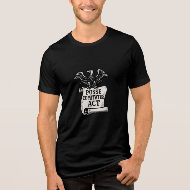 Posse Comitatus Act Eagle Scroll Tri-Blend Shirt (Front)
