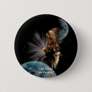 "POSSIBILITIES" Bald Eagle Motivational Gifts 6 Cm Round Badge