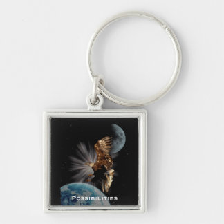 "POSSIBILITIES" Bald Eagle Motivational Gifts Key Ring