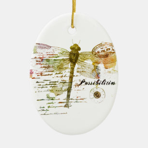 Possibilities dragonfly ceramic tree decoration
