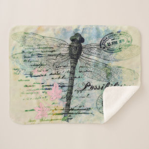 Possibilities dragonfly sherpa blanket