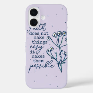 Possible with Faith – Chamomile Quote iPhone 16 Case