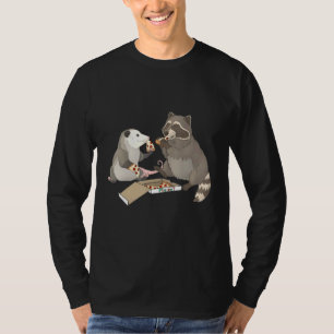 Possum And Racoon Eating Pizza T-Shirt