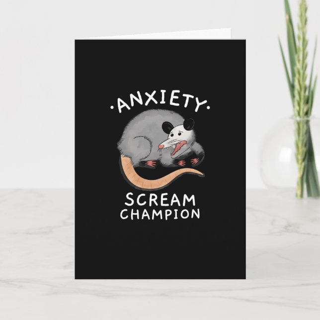 POSSUM ANXIETY SCREAM CHAMPION CARD (Front)