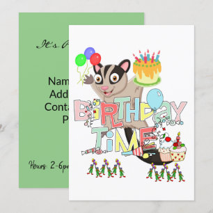 Possum Cake Happy Birthday Invitation 