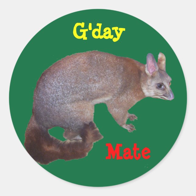 Possum Classic Round Sticker (Front)