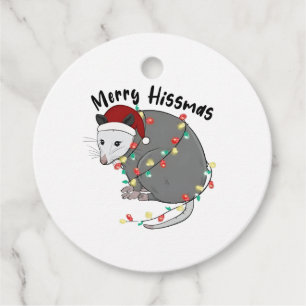 Possum Eat Trash Christmas Lights Merry Hissmass Favour Tags