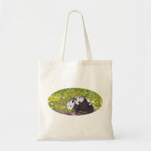 Possum family tote bag