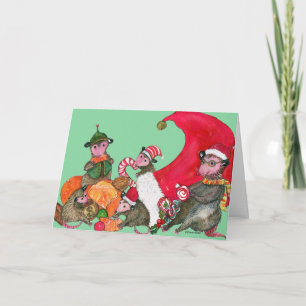 Possum funny Christmas Card, Feasting on Goodies Holiday Card