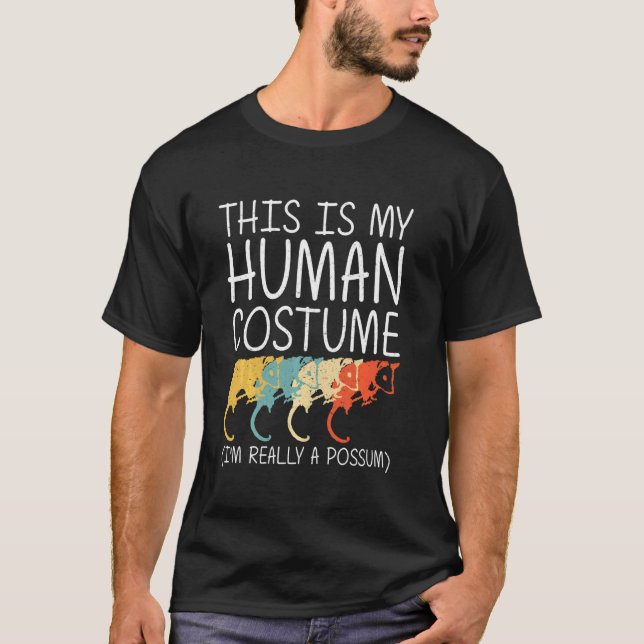 Possum Halloween Human Costume Marsupial Gamba Eas T-Shirt (Front)