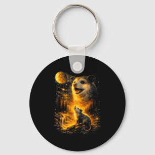 Possum howling to the moon vintage meme 90s funny key ring