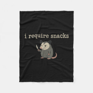 Possum I Require Snacks  Fleece Blanket