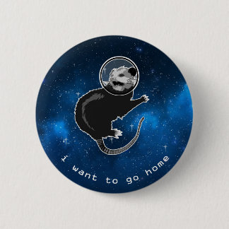 Possum in Space - Anxiety Introvert Outer Space 6 Cm Round Badge