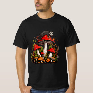 Possum Mushroom Cottagecore Aesthetic Opossum Whis T-Shirt