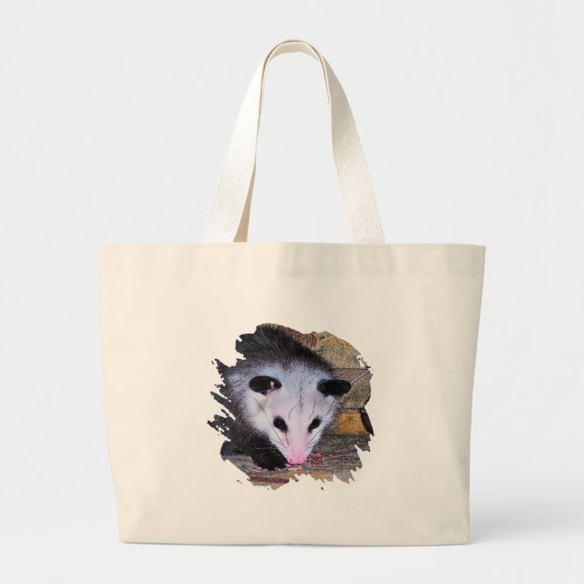Possum Opossum Large Tote Bag (Front)