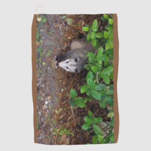 Possum or Opossum Emerging From The Rough Golf Towel