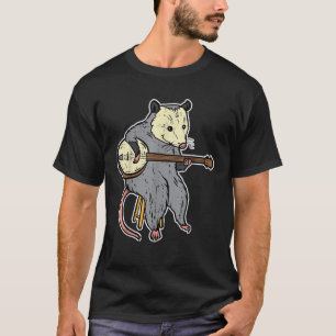 Possum Playing Banjo Opossum Guitar Music Men Wome T-Shirt