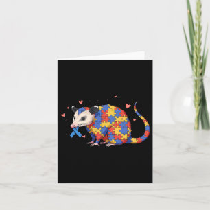 Possum Puzzle Autism Awareness Autistic Womens Men Card