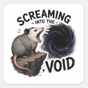 Possum Screaming Meme Funny Cartoon Sticker