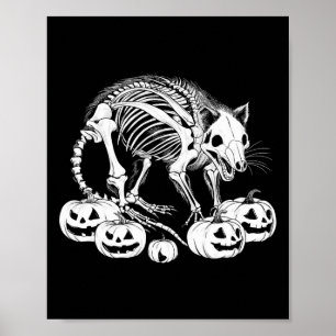 Possum Skeleton Birthday Halloween Mens Womens Kid Poster