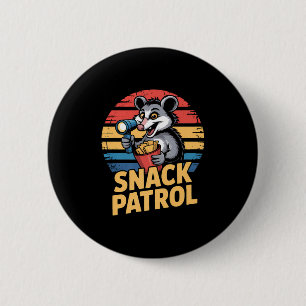 Possum Snacks Patrol With Flashlight And Chips Hum 6 Cm Round Badge