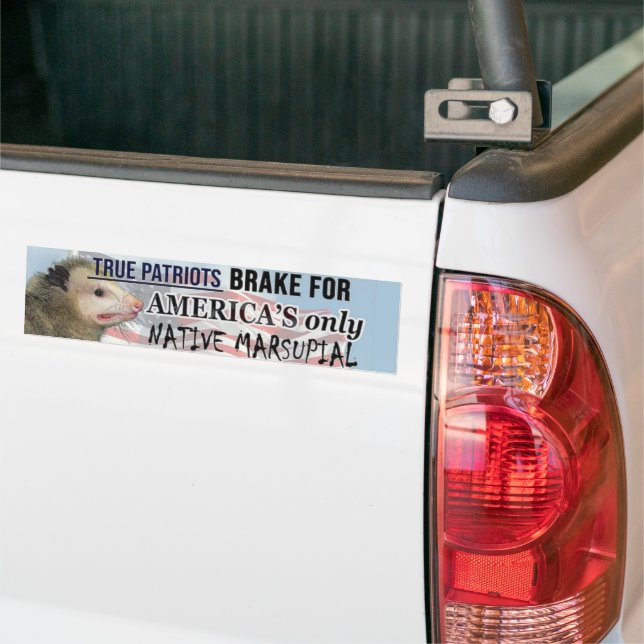 Possum Sticker - I brake for America's only native (On Truck)