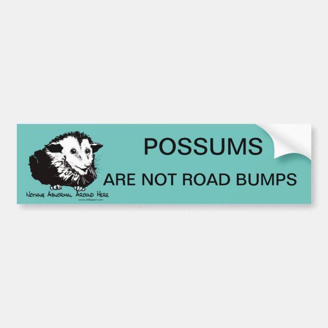 Possums are not road bumps/ bumper sticker (Front)