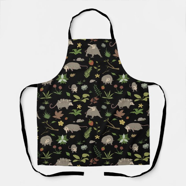 Possums in a Berry Field in Black Apron (Front)
