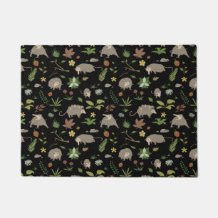 Possums in a Berry Field in Black Doormat