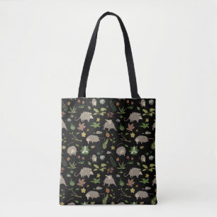 Possums in a Berry Field in Black Tote Bag