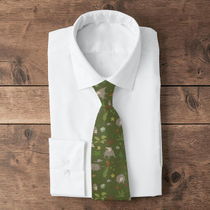 Possums in a Berry Field in Green Tie