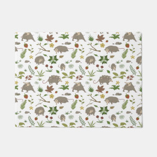 Possums in a Berry Field in White Doormat