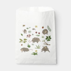 Possums in a Berry Field in White Favour Bag