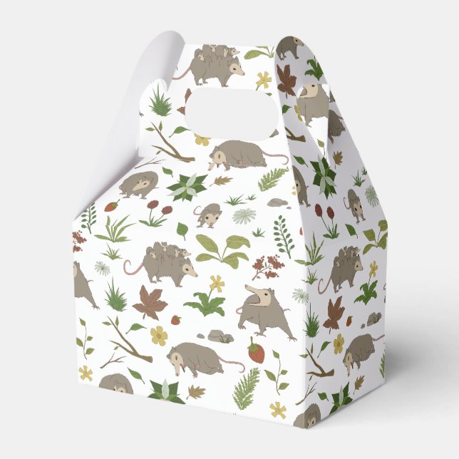 Possums in a Berry Field in White Favour Box (Front Side)