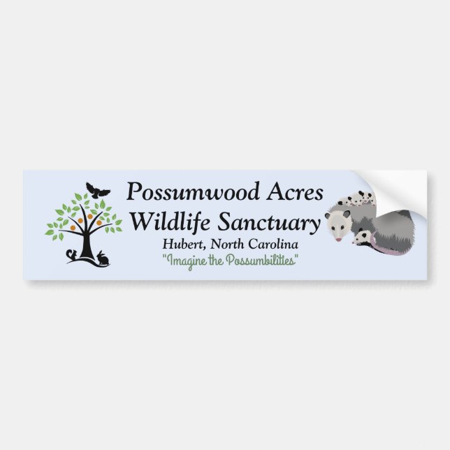 Possumwood Acres Opossum Bumper Sticker (Front)