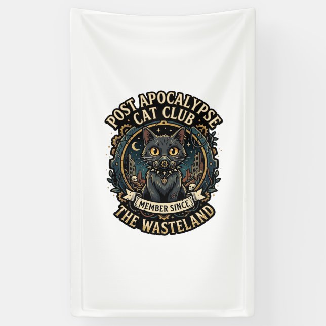 Post Apocalypse Cat Cat Dad Gift Idea - Post Apoca Banner (Vertical)