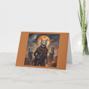 Post Apocalyptic Cats Halloween Card