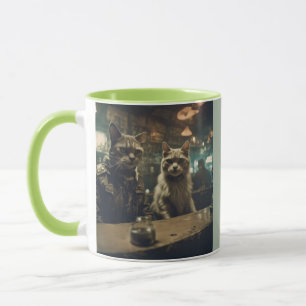 Post Apocalyptic Cats in a bar Mug