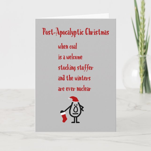 Post-Apocalyptic Christmas - Funny Christmas Poem Holiday Card (Front)